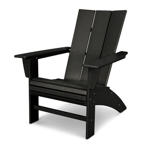 Black Modern Curveback Adirondack Chair 